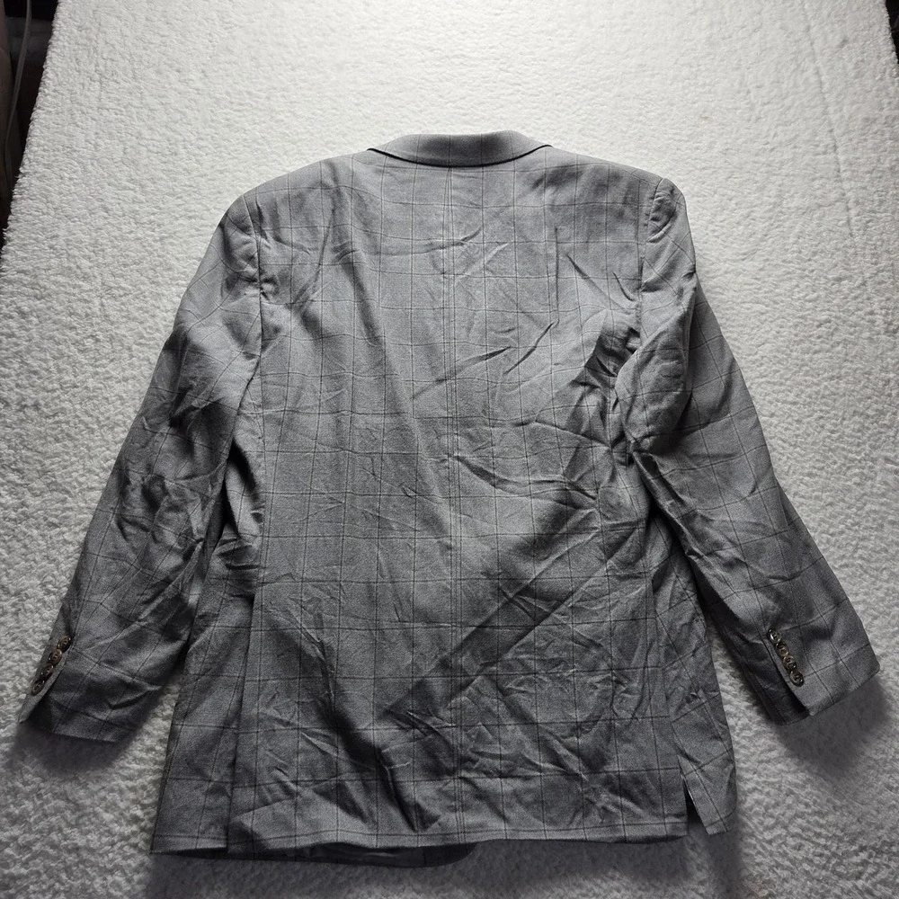 Lauren Ralph Lauren Blazer Mens 48L Gray Silk Wool Check Sport Coat Jacket